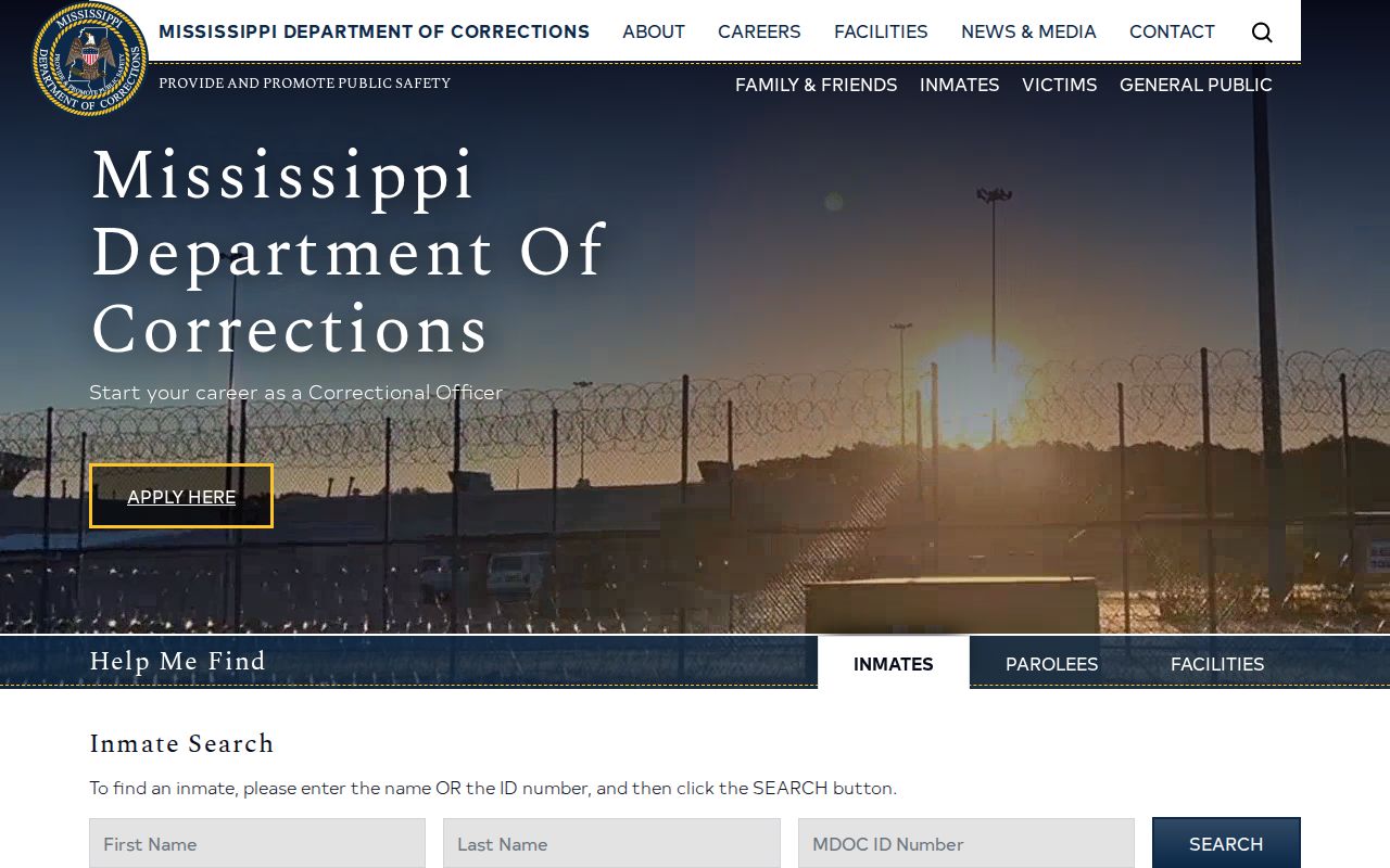 MDOC search options for Tate County released inmate and parole records