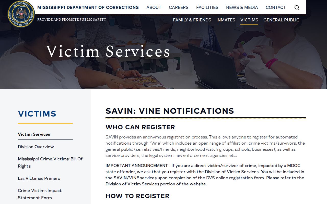 Mississippi SAVIN release notifications for Tate County