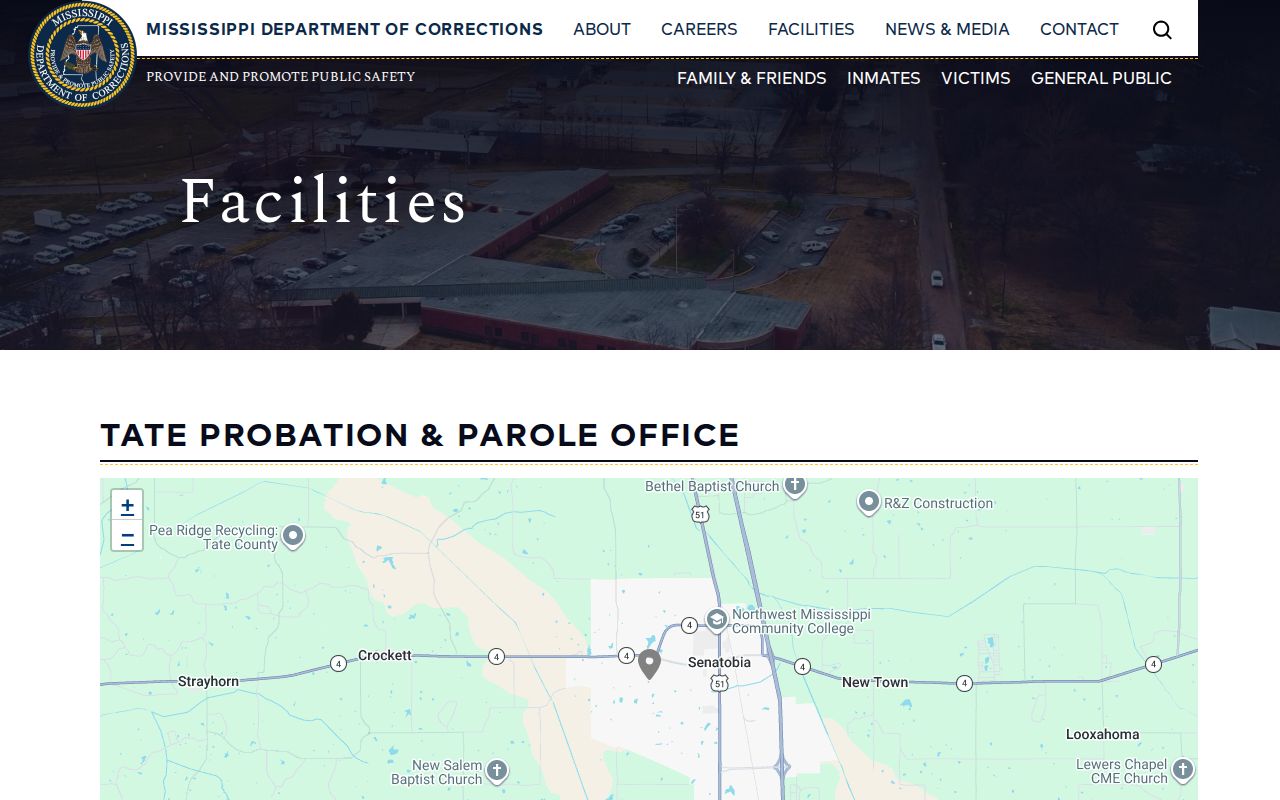 Tate County parole and probation office record